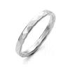 Evesaddiction Hammered 2mm Sterling Silver Ring In Metallic
