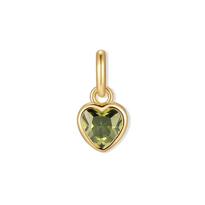 Evesaddiction Heart Bezel Birthstone Charm - Gold / August
