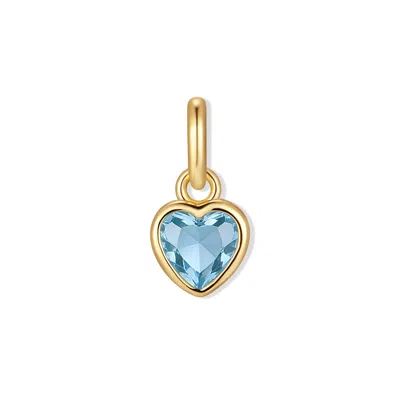Evesaddiction Heart Bezel Birthstone Charm - Gold / December