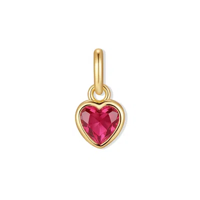 Evesaddiction Heart Bezel Birthstone Charm - Gold / July
