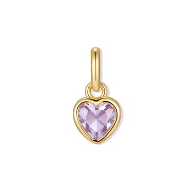 Evesaddiction Heart Bezel Birthstone Charm - Gold / June