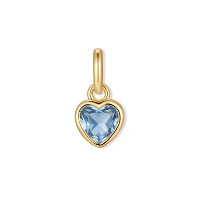 Evesaddiction Heart Bezel Birthstone Charm - Gold / March