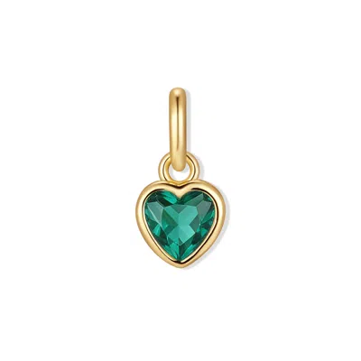 Evesaddiction Heart Bezel Birthstone Charm - Gold / May