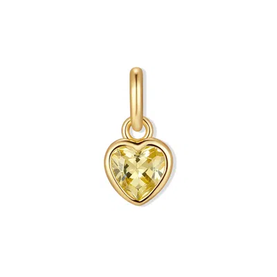 Evesaddiction Heart Bezel Birthstone Charm - Gold / November