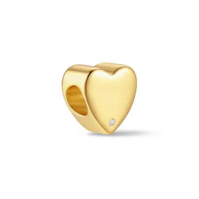 Evesaddiction Heart Spacer Charm In Gold