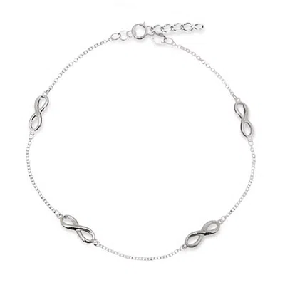 Evesaddiction Infinity Anklet - Silver In Metallic