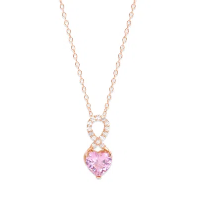 Evesaddiction Infinity Custom Heart Birthstone Necklace - Rose Gold / 1