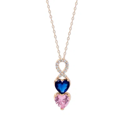 Evesaddiction Infinity Custom Heart Birthstone Necklace - Rose Gold / 2