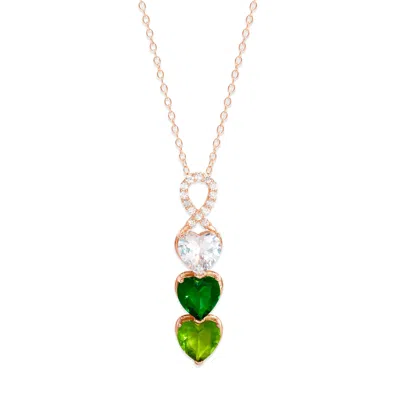 Evesaddiction Infinity Custom Heart Birthstone Necklace - Rose Gold / 3