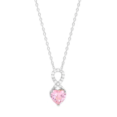 Evesaddiction Infinity Custom Heart Birthstone Necklace - Silver / 1 In Metallic
