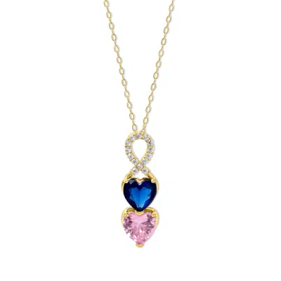 Evesaddiction Infinity Custom Heart Birthstone Necklace In Gold
