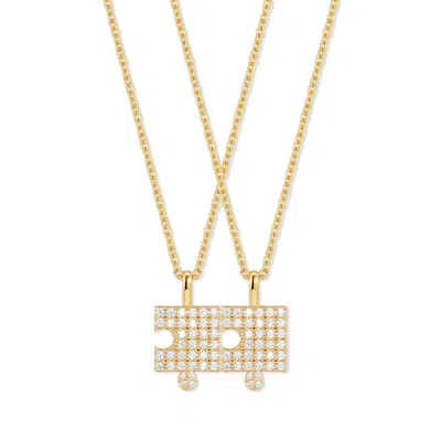 Evesaddiction Interlocking Puzzle Piece Necklace