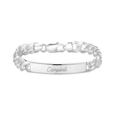 Evesaddiction Ladies Sterling Silver Curb Link Id Bracelet