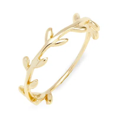 Evesaddiction Leaf Branch Gold Stackable Ring - 7