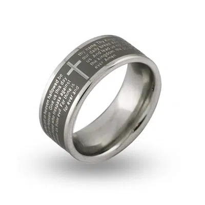 Evesaddiction Lords Prayer Message Ring In Gray