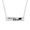 Evesaddiction Mama Bear And Three Baby Cubs Silver Name Bar Necklace In Metallic