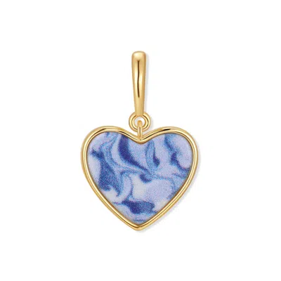 Evesaddiction Marble Blue Heart Charm