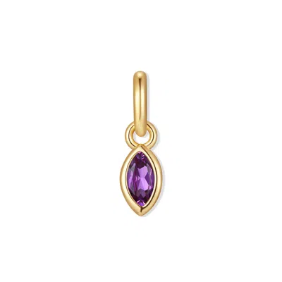 Evesaddiction Marquise Bezel Birthstone Charm - Gold / February