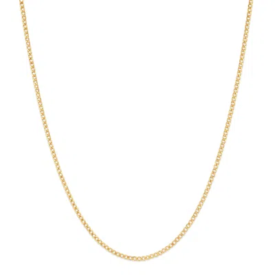 Evesaddiction Men's 2mm Curb Chain Necklace - Gold
