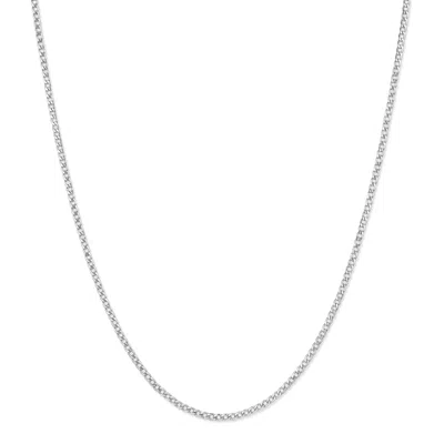 Evesaddiction Men's 2mm Curb Chain Necklace - Silver