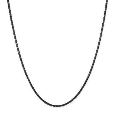 Evesaddiction Men's 2mm Wheat Chain Necklace - Black In Gray