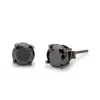Evesaddiction Men's 6mm Round Black Cz Stud Earrings In Black