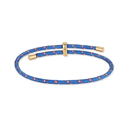 Evesaddiction Men's Adjustable Rope Bracelet - Gold / Blue