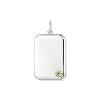 Evesaddiction Men's Birthstone Dog Tag Charm - Silver / August