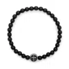 Evesaddiction Men's Black Agate Cross Bead Bracelet In Black
