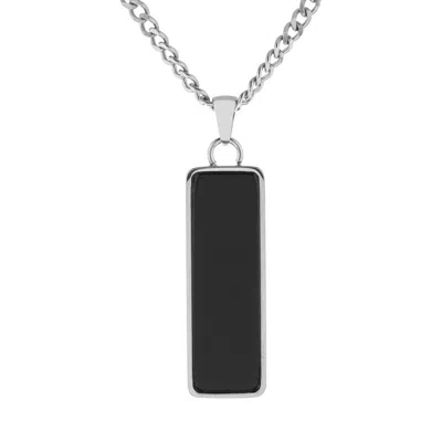 Evesaddiction Men's Black Onyx Inlay Pendant
