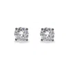 Evesaddiction Men's Black Silver 6mm Round Cz Stud Earrings In Silver