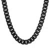 Evesaddiction Men's Black Stainless Steel Chunky Curb Chain Necklace In Black