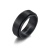 Evesaddiction Men's Black Stainless Steel Spinner Ring In Black