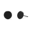Evesaddiction Men's Black Stainless Steel Stud Earrings In Black