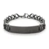 Evesaddiction Men's Brushed Bronze Stainless Steel Id Bracelet In Silver