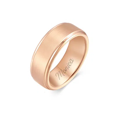 Evesaddiction Men's Brushed Rose Gold Tungsten Ring - 12