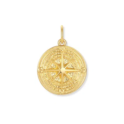 Evesaddiction Men's Compass Charm In Gold