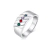 Evesaddiction Men's Custom Family Birthstone Ring - 4 / 10 In Silver