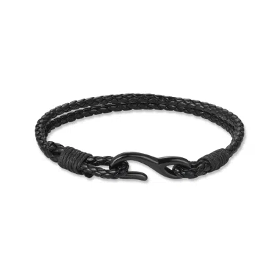 Evesaddiction Men's Double Hook Bracelet In Black