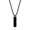 Evesaddiction Men's Engravable Black Vertical Bar Necklace In Black