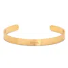 Evesaddiction Men's Engravable Brushed Stainless Steel Cuff Bracelet - Gold In Gold