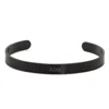 Evesaddiction Men's Engravable Brushed Stainless Steel Cuff Bracelet In Black