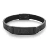 Evesaddiction Men's Engravable Brushed Stainless Steel Leather Id Bracelet In Black
