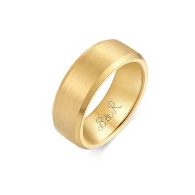 Evesaddiction Men's Engravable Brushed Tungsten Ring - Gold / 9