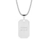 Evesaddiction Men's Engravable Rectangle Stainless Steel Dog Tag Pendant In Metallic