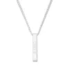 Evesaddiction Men's Engravable Stainless Steel Vertical Square Pendant - Steel In Silver