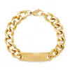 Evesaddiction Men's Gold Id Bracelet With Curb Link In Metallic