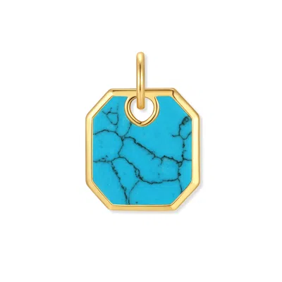 Evesaddiction Men's Octagon Charm - Turquoise In Blue