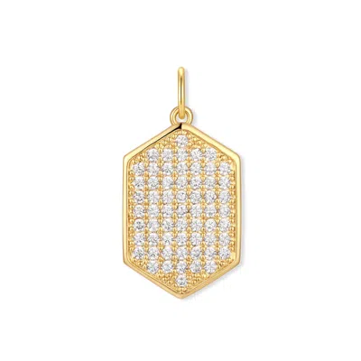 Evesaddiction Men's Pave Shield Charm In Gold