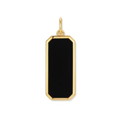 Evesaddiction Men's Rectangle Dog Tag Charm - Black